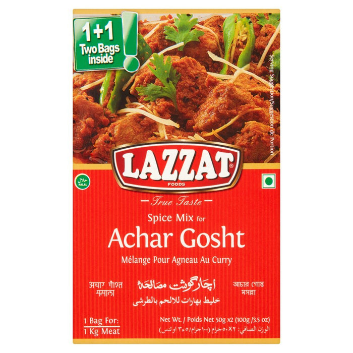 Lazzat Achar Gosht Masala 100g (Case of 6) - BritishGram.com
