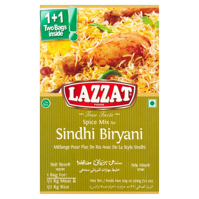 Lazzat Foods True Taste Spice Mix for Sindhi Biryani 100g (Case of 6) - BritishGram.com