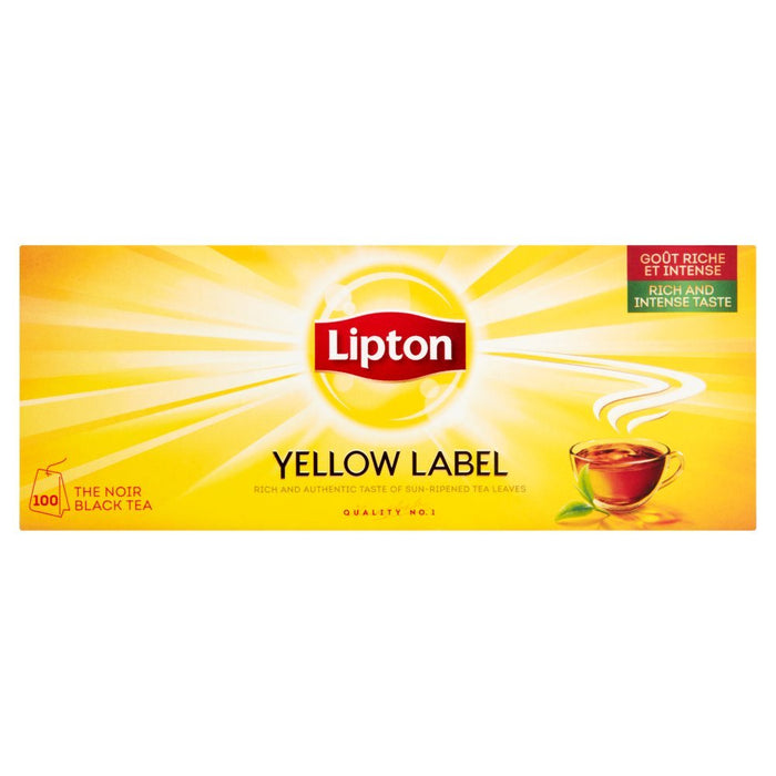 Lipton Yellow Label 100 The Noir Black Tea Bags, 200g - BritishGram.com
