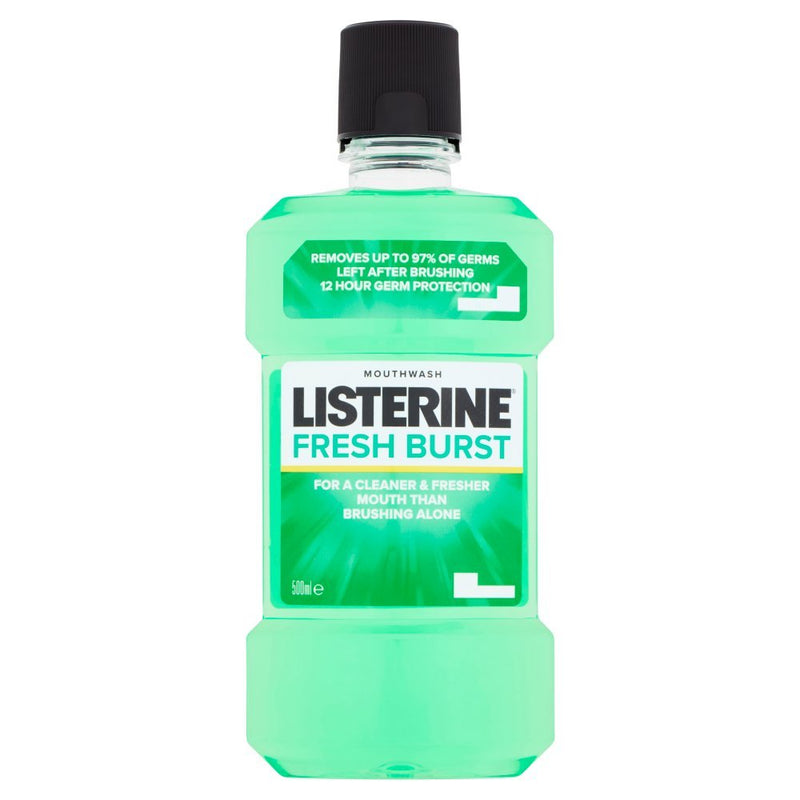 Listerine Fresh Burst Mouthwash, 500ml (Case of 6) - BritishGram.com