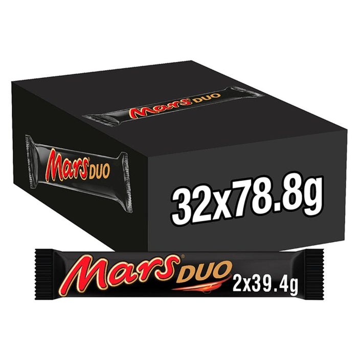 Mars Duo Chocolate Bar 78.8g (Box of 32) - BritishGram.com