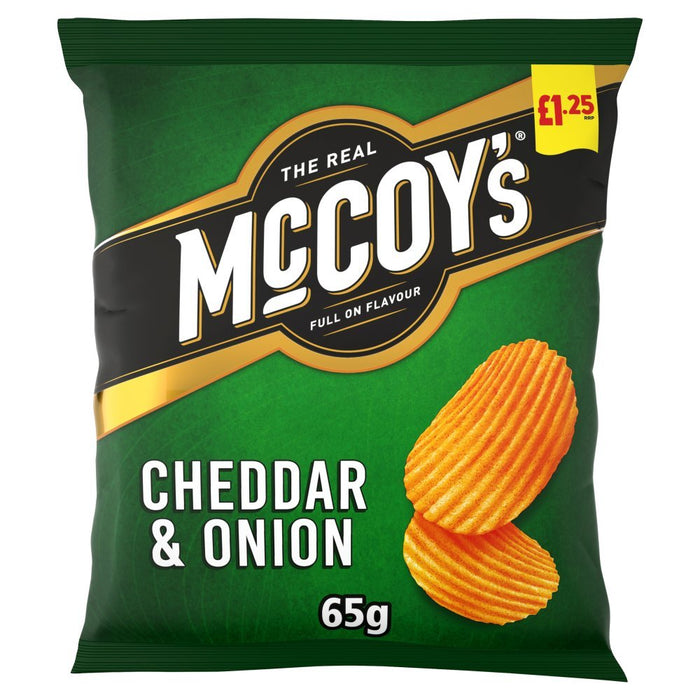 McCoy's Cheddar & Onion Sharing Crisps PMP 65g (Box of 20) - BritishGram.com