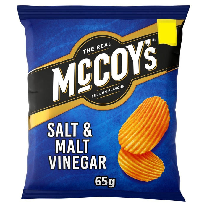 McCoy's Salt & Malt Vinegar Sharing Crisps PMP 65g (Box of 20) - BritishGram.com