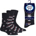 Mens Gentle Grip 3 Pairs Socks Retro Rhythm Black - BritishGram.com