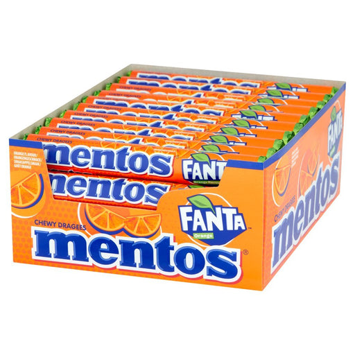 Mentos Chewy Dragees Fanta Orange Flavour 37.5g (Box of 40) - BritishGram.com