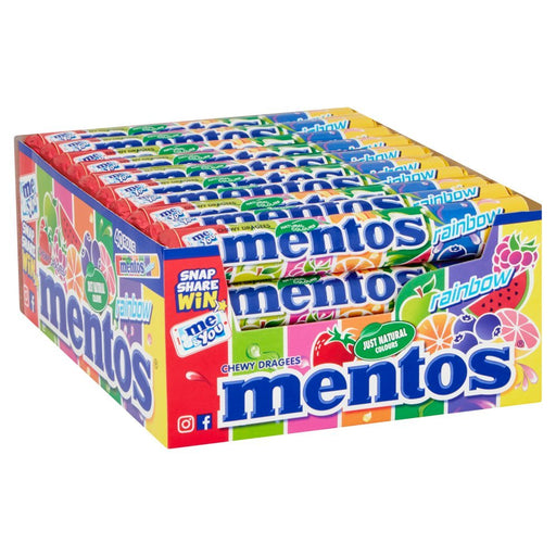 Mentos Rainbow Chewy Dragees, 37.5g (Box of 40) - BritishGram.com