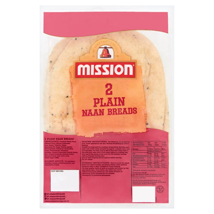 Mission 2 Plain Naan Breads - BritishGram.com