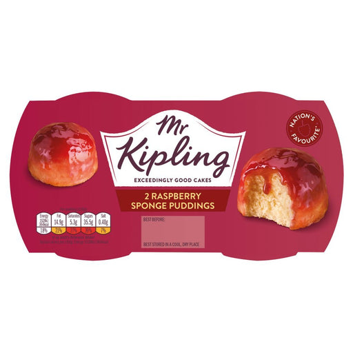 Mr Kipling Raspberry Sponge Puddings 2x95g (Case of 4) - BritishGram.com