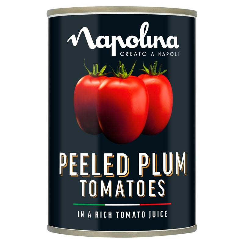 Napolina Peeled Plum Tomatoes in a Rich Tomato Juice, 400g (Case of 12) - BritishGram.com