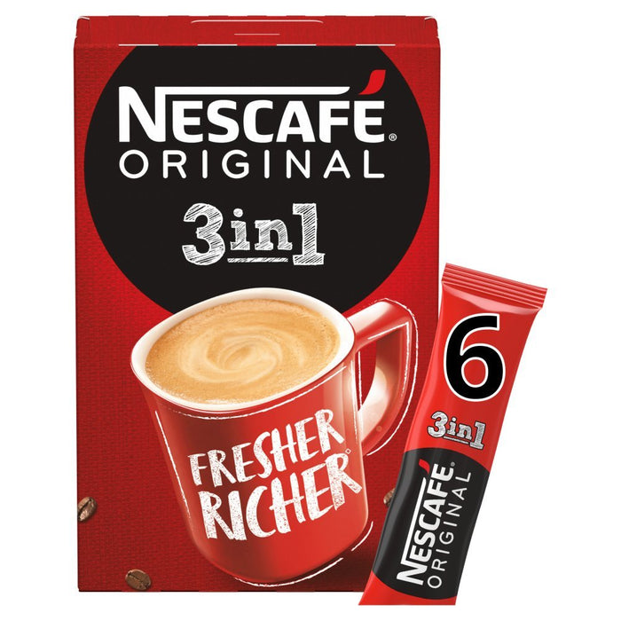 Nescafe Original 3in1 Instant Coffee 6 Sachets, 17g (Box of 11) - BritishGram.com