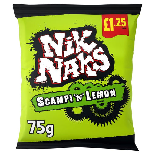 NiK NAKS Scampi 'N' Lemon Flavour 75g (Box of 20) - BritishGram.com
