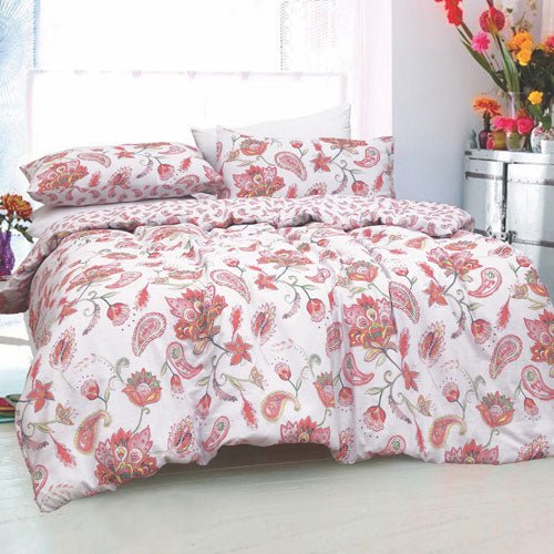 Painted Paisley Coral Duvet Set - BritishGram.com