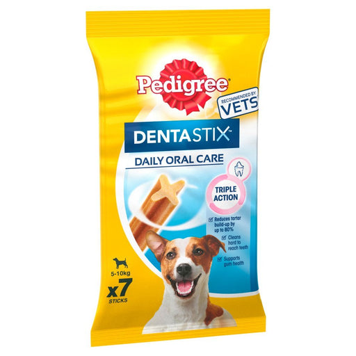 Pedigree Dentastix Daily Adult 1+ Small Dental Dog Chews 7 Sticks, 110g (Box of 10) - BritishGram.com