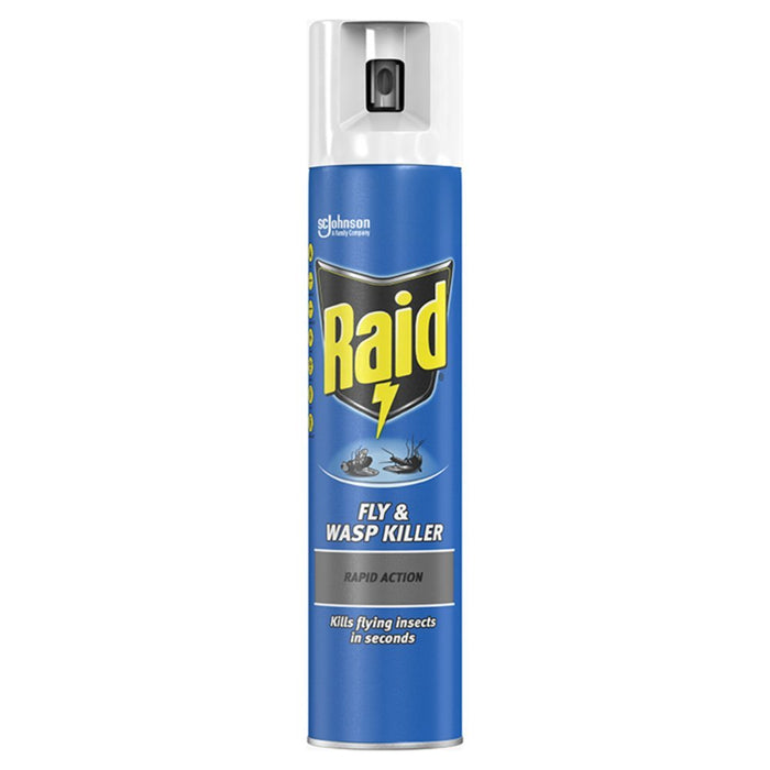 Raid Rapid Action Wasp, Mosquito & Fly Killer Aerosol Spray 300ml - BritishGram.com