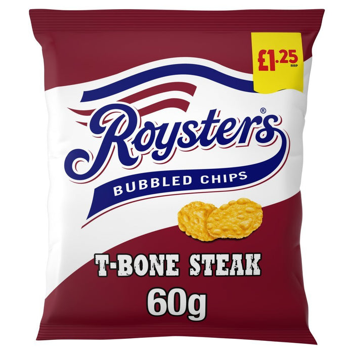 Roysters T - Bone Steak Crisps 60g (Box of 20) - BritishGram.com