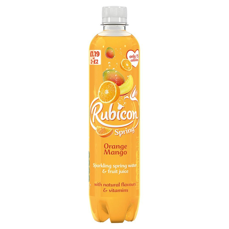 Rubicon Spring Orange Mango Flavoured Sparkling Spring Water, 500ml (Case of 12) - BritishGram.com