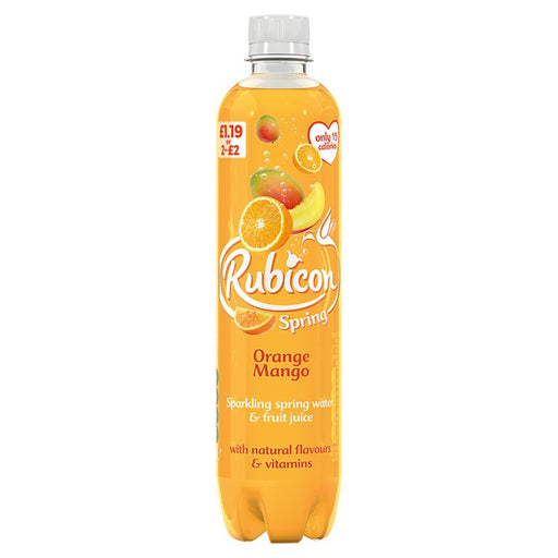 Rubicon Spring Orange Mango Flavoured Sparkling Spring Water, 500ml (Case of 12) - BritishGram.com
