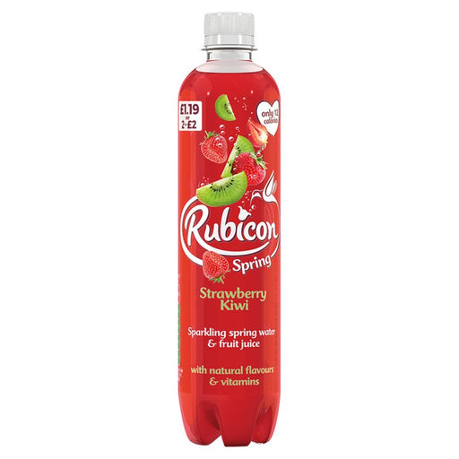 Rubicon Spring Strawberry Kiwi Flavoured Sparkling Water, 500ml (Pack of 12) - BritishGram.com