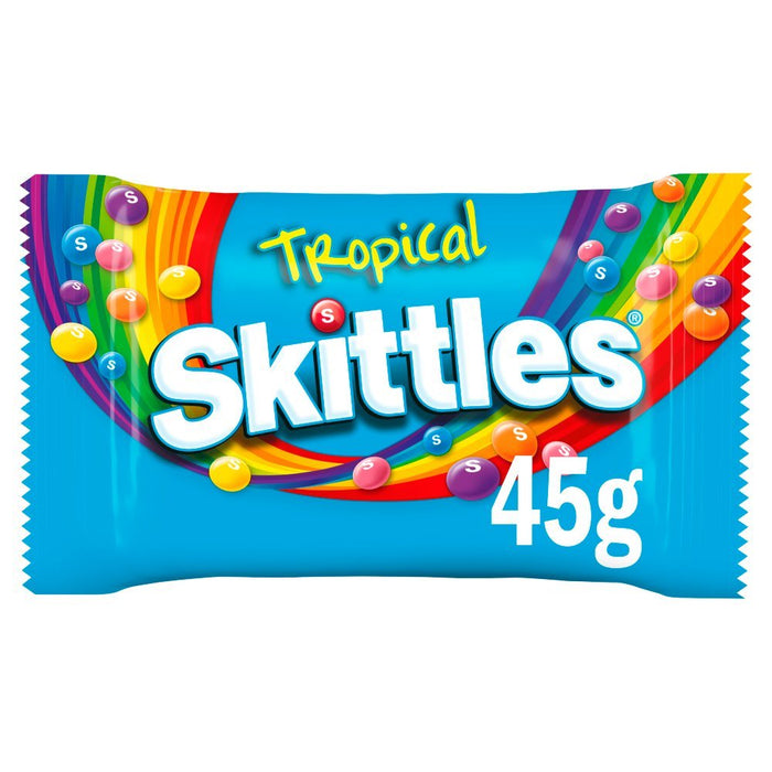 Skittles Tropical Sweets Bag, 45g (Box of 36) - BritishGram.com