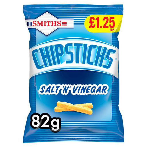 Smiths Chipsticks Salt 'n' Vinegar Snacks, 82g (Box of 18) - BritishGram.com