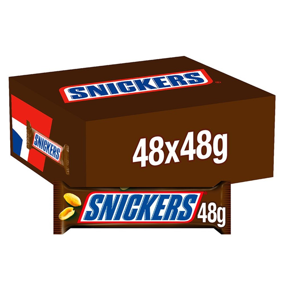Snickers Chocolate Bar PMP 48g (Box of 48) — BritishGram.com