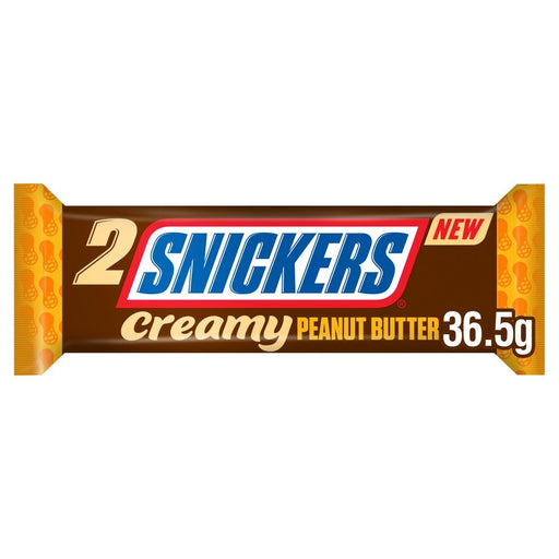Snickers Creamy Peanut Nut Butter Chocolate Duo Bar, 36.5g (Box of 24) - BritishGram.com