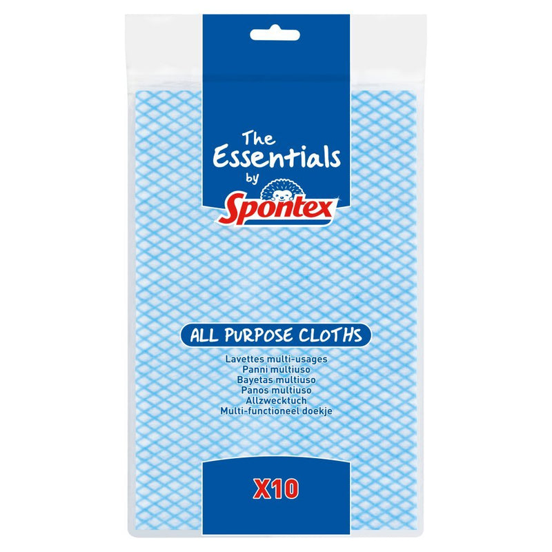 Spontex Essentials All Purpose Cleaning Cloths - 12 packs of 10 (Total 120 Cloths) - BritishGram.com