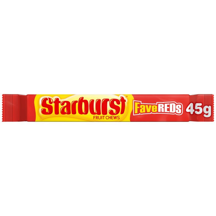 Starburst Fave Reds Vegan Chewy Sweets Fruit Flavoured Bag 45g (Box of 24) - BritishGram.com