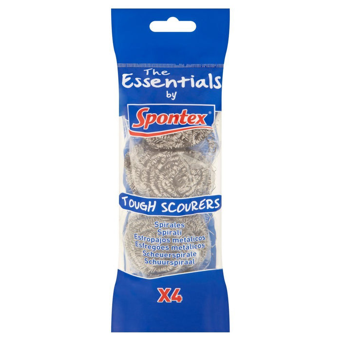 The Essentials by Spontex 4 Tough Scourers (Box of 12) - BritishGram.com