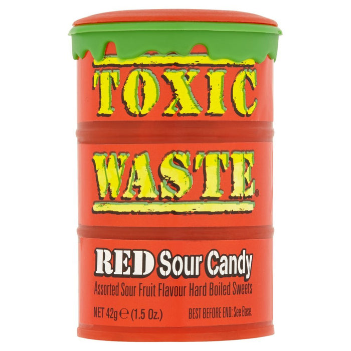 Toxic Waste Candy Dynamics Red Sour Candy, 42g (Case of 12) - BritishGram.com