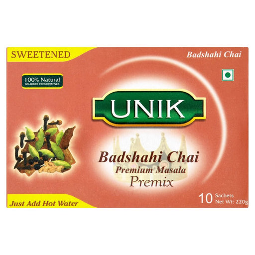 Unik Badshahi Chai Premium Masala Sweetened, 220g (Case of 5) - BritishGram.com