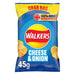 Walkers Cheese & Onion Grab Bag Crisps, 45g (Box of 32) - BritishGram.com