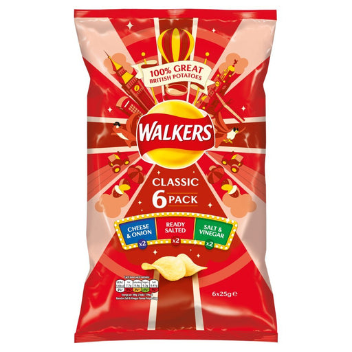 Walkers Classic Variety Crisps (6x25g) - BritishGram.com