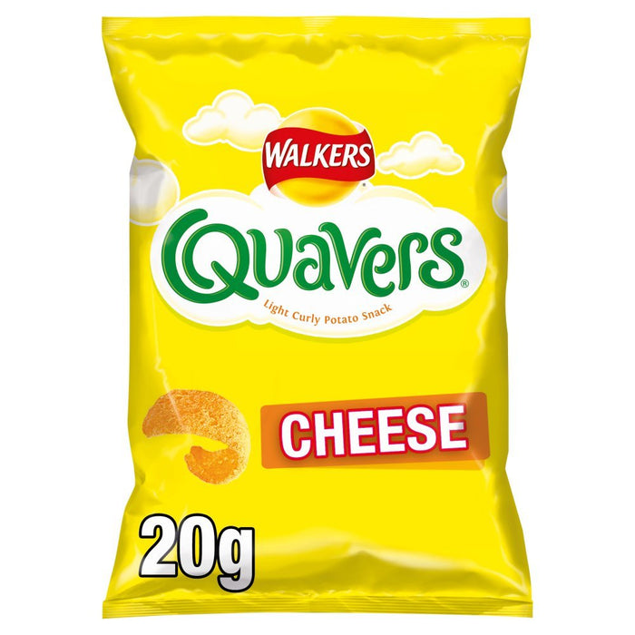 Walkers Quavers Cheese Snacks Crisps 20g (Box of 32) - BritishGram.com