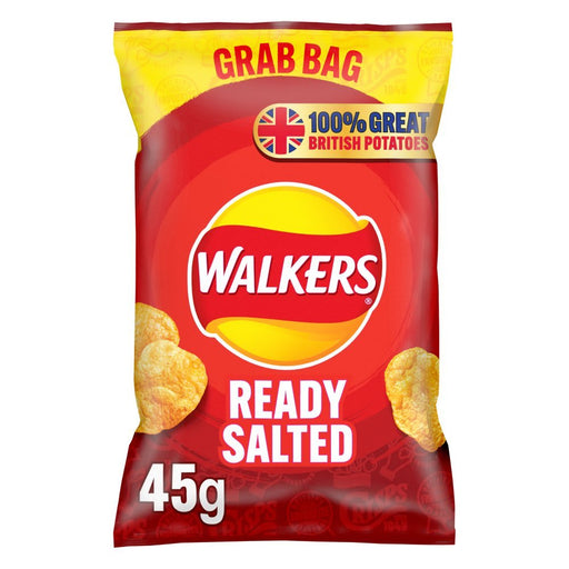 Walkers Ready Salted Grab Bag Crisps, 45g (Box of 32) - BritishGram.com