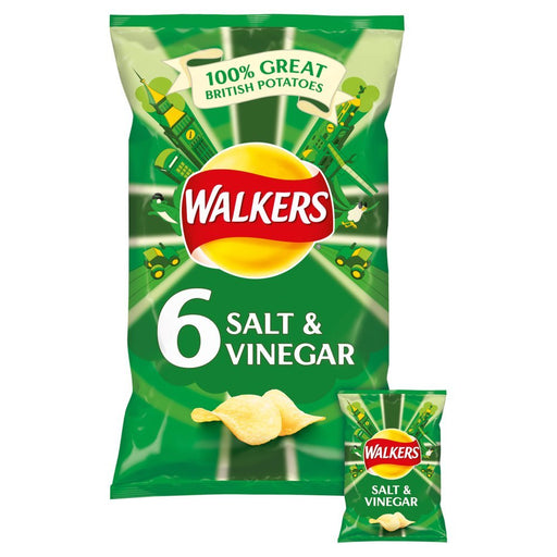 Walkers Salt & Vinegar Crisps (6x25g) - BritishGram.com