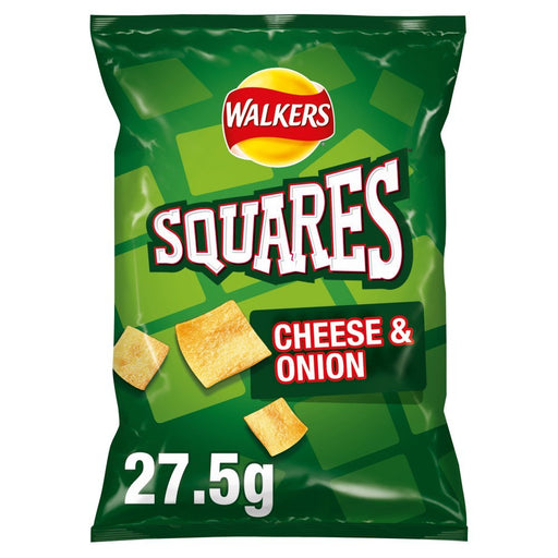 Walkers Squares Cheese & Onion, 27.5g (Box of 32) - BritishGram.com