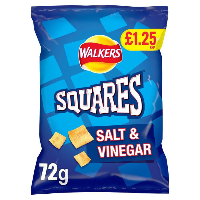 Walkers Squares Salt & Vinegar Snacks, 72g (Box of 18) - BritishGram.com
