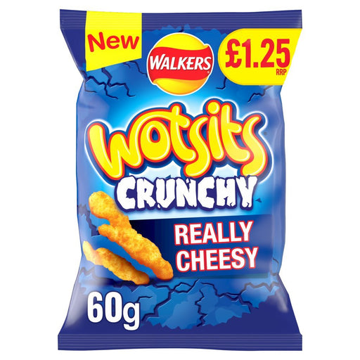 Walkers Wotsits Crunchy Really Cheesy Snacks Crisps 60g (Box of 15) - BritishGram.com