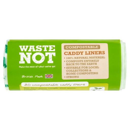 Waste Not 20 Compostable Caddy Liners - BritishGram.com