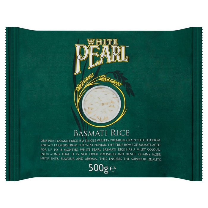 White Pearl Basmati Rice 500g (Case of 10) - BritishGram.com